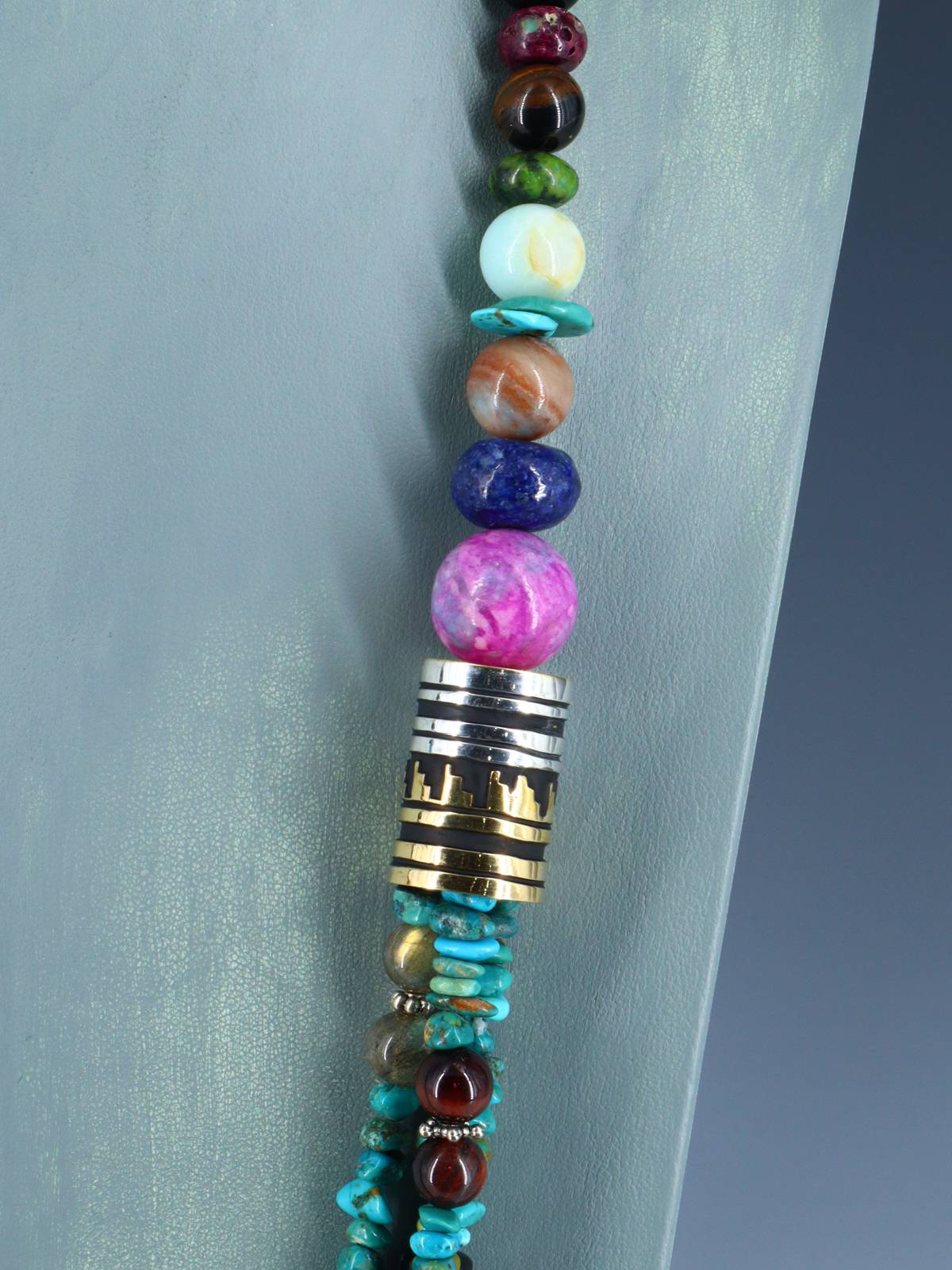 30" Navajo Turquoise Multi Strand Beaded Necklace - PuebloDirect.com