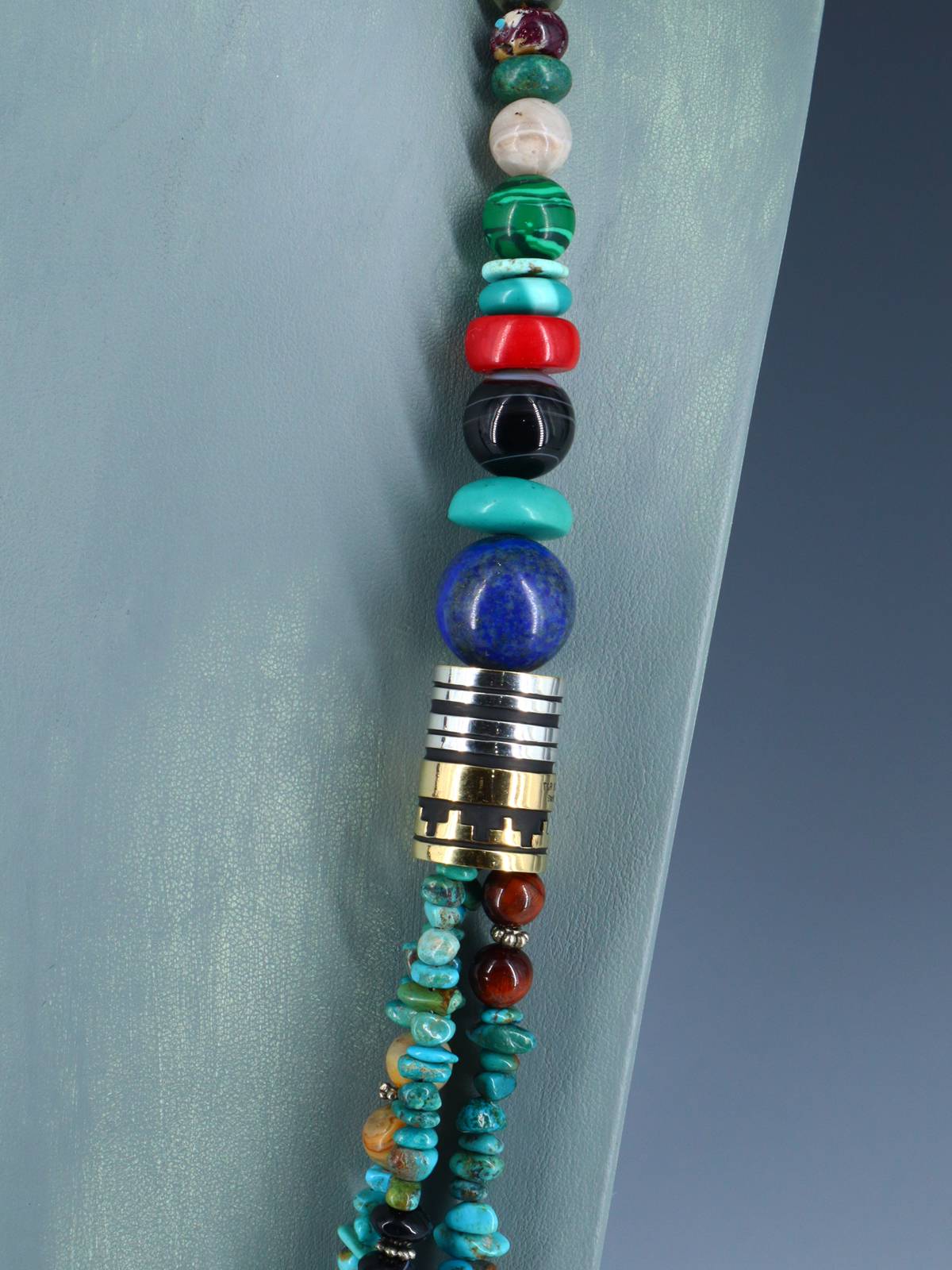 30" Navajo Turquoise Multi Strand Beaded Necklace - PuebloDirect.com