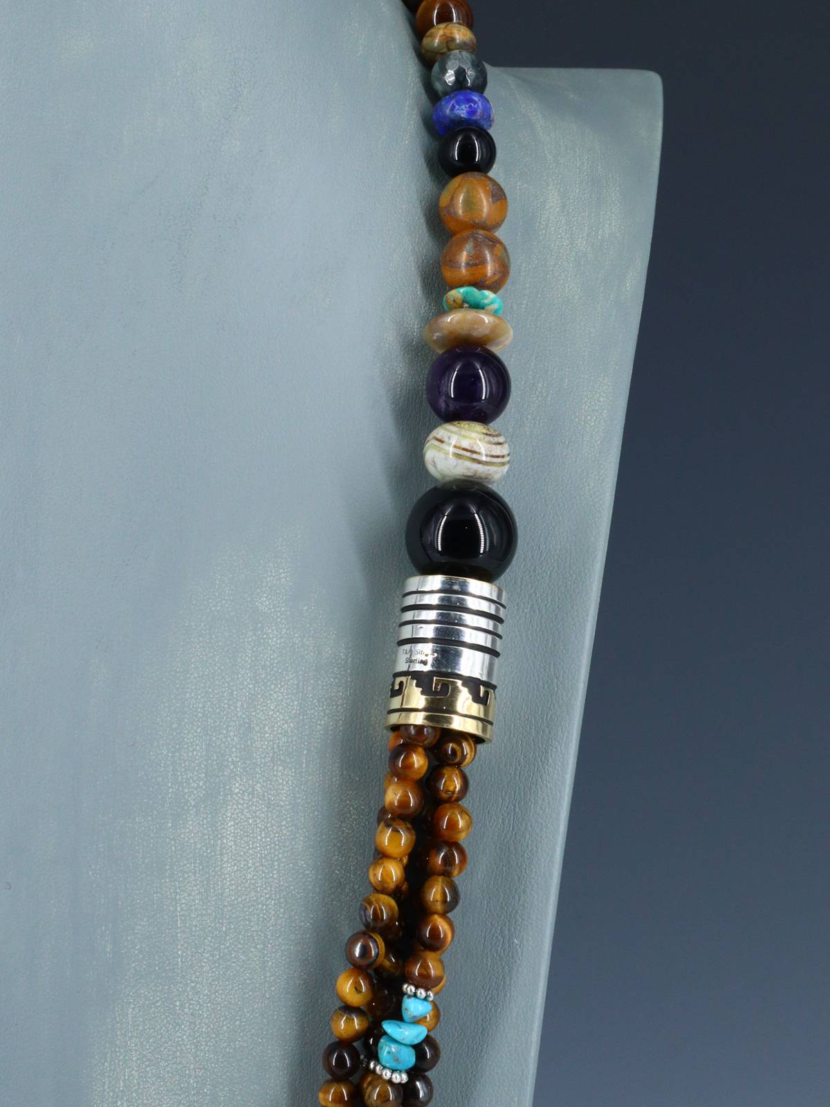 30" Navajo Tiger Eye Multi Strand Beaded Necklace - PuebloDirect.com