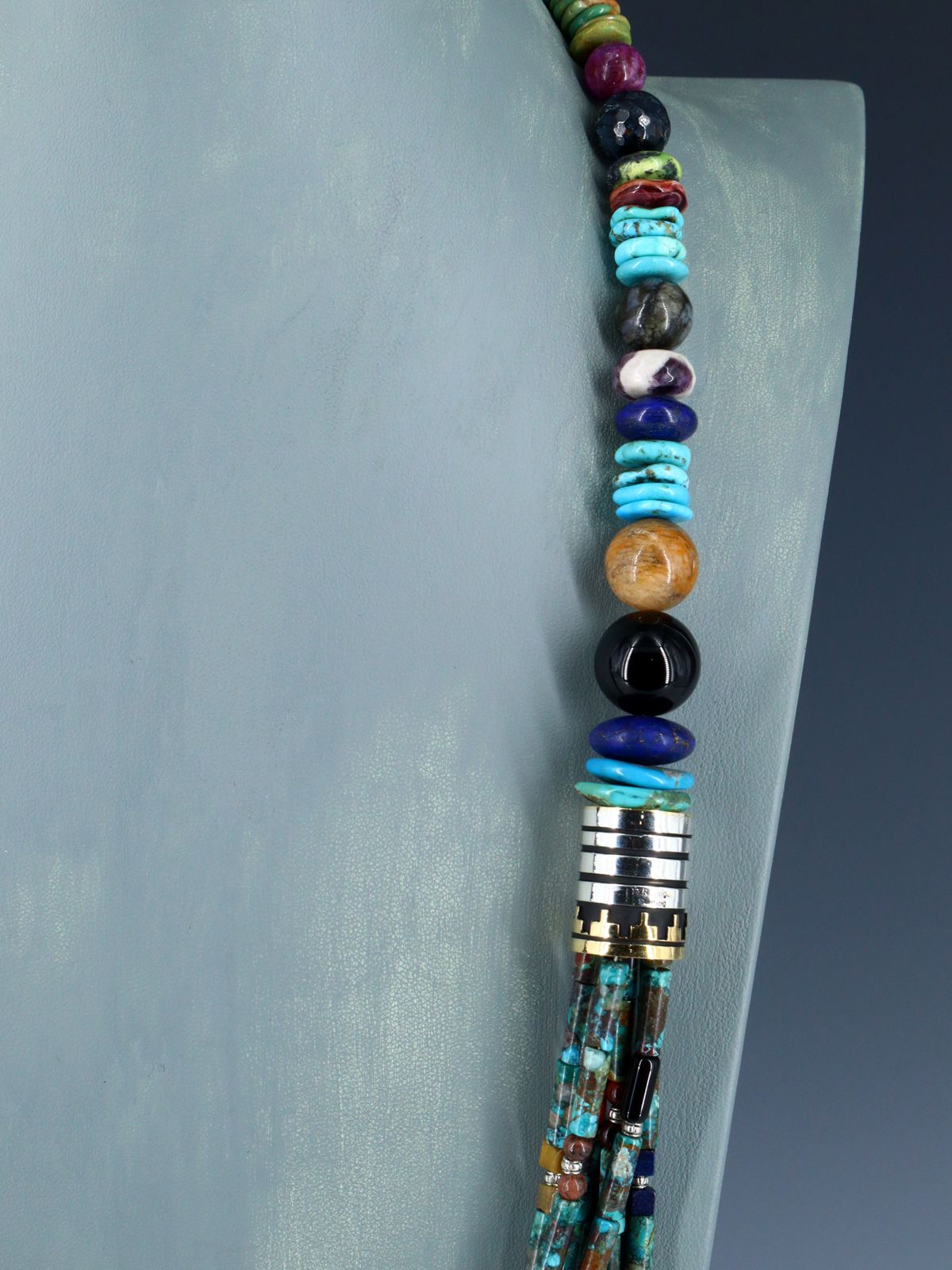 30" Navajo Turquoise Multi Strand Beaded Necklace - PuebloDirect.com