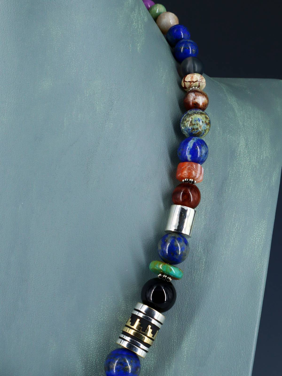 Navajo 21" Lapis Large Single Strand Beaded Necklace