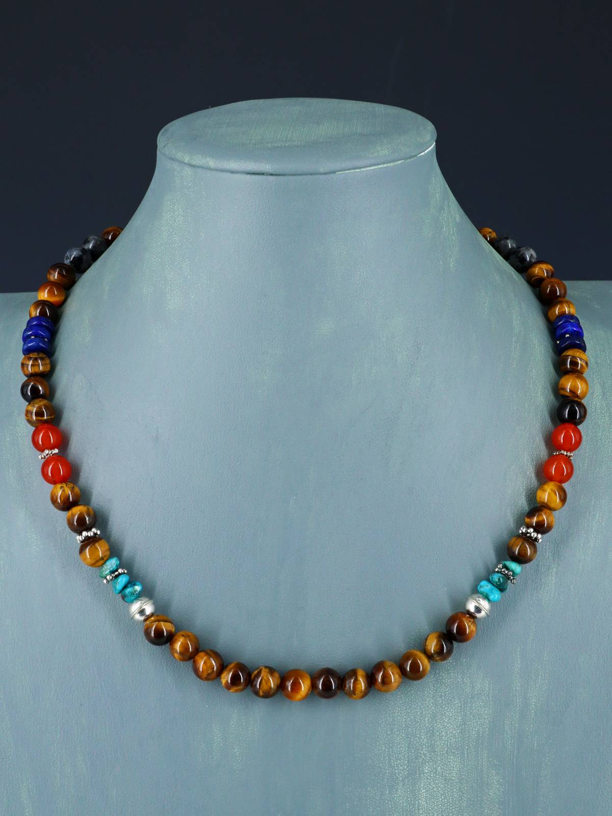 20" Navajo Single Strand Tiger Eye Necklace