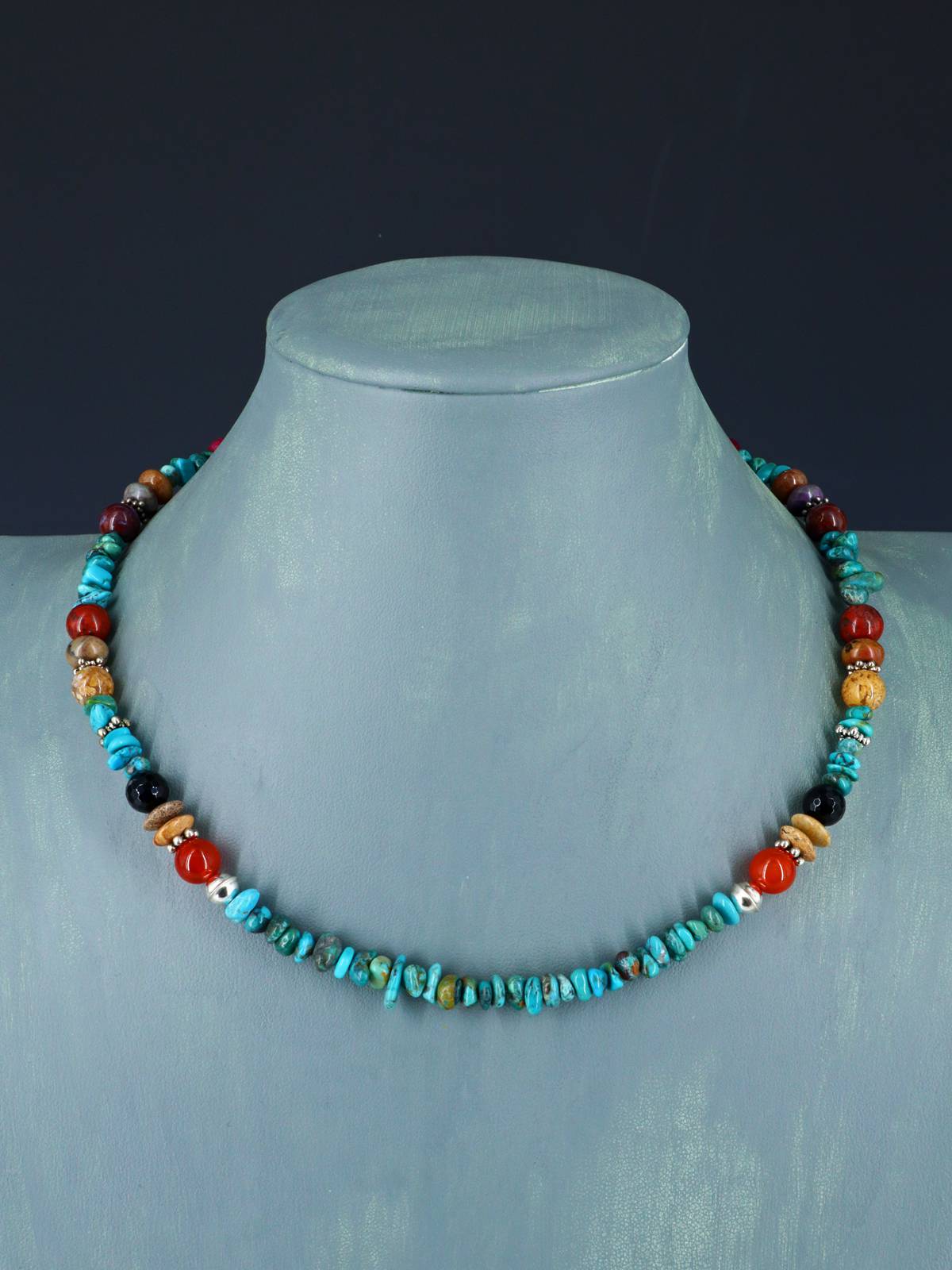 18" Navajo Single Strand Turquoise Necklace