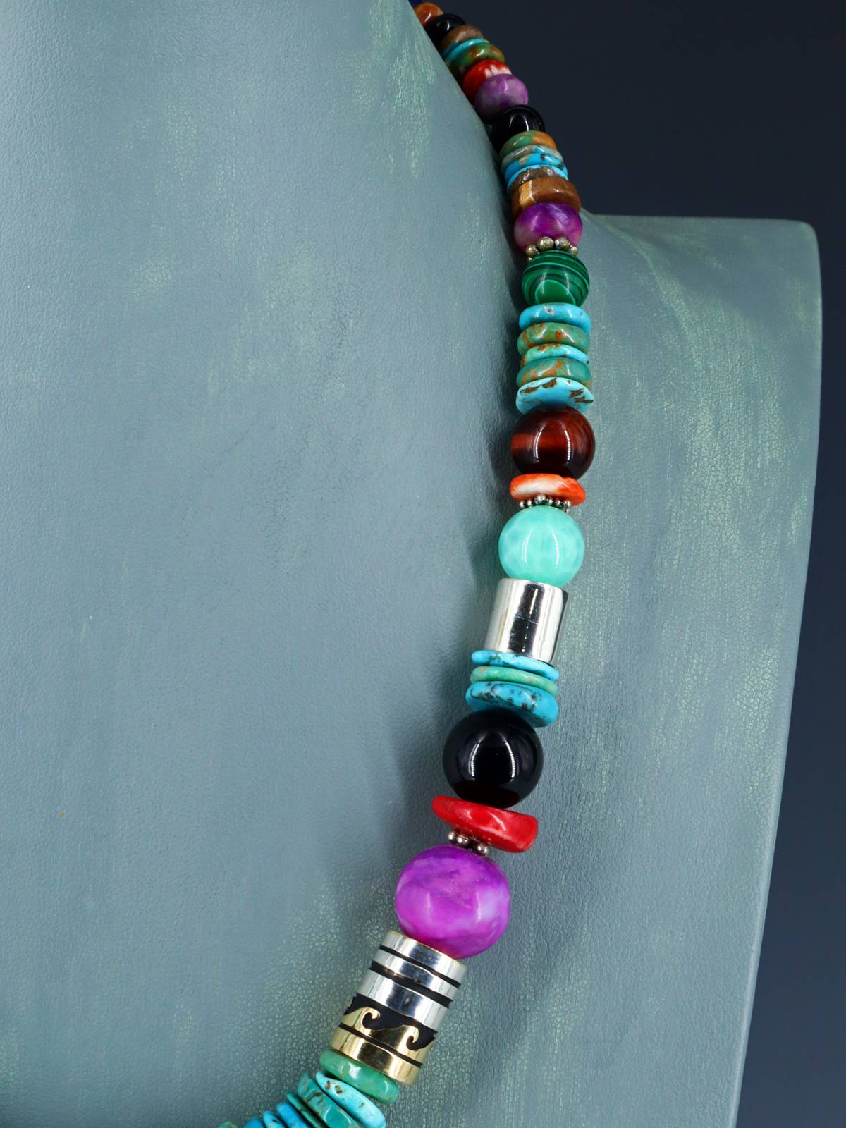 Navajo 21" Turquoise Large Single Strand Beaded Necklace