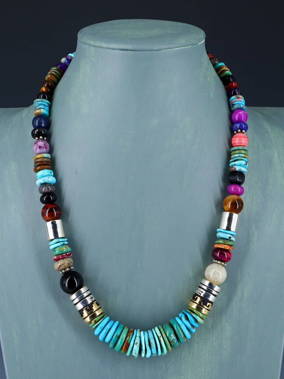 Navajo 21" Turquoise Large Single Strand Beaded Necklace