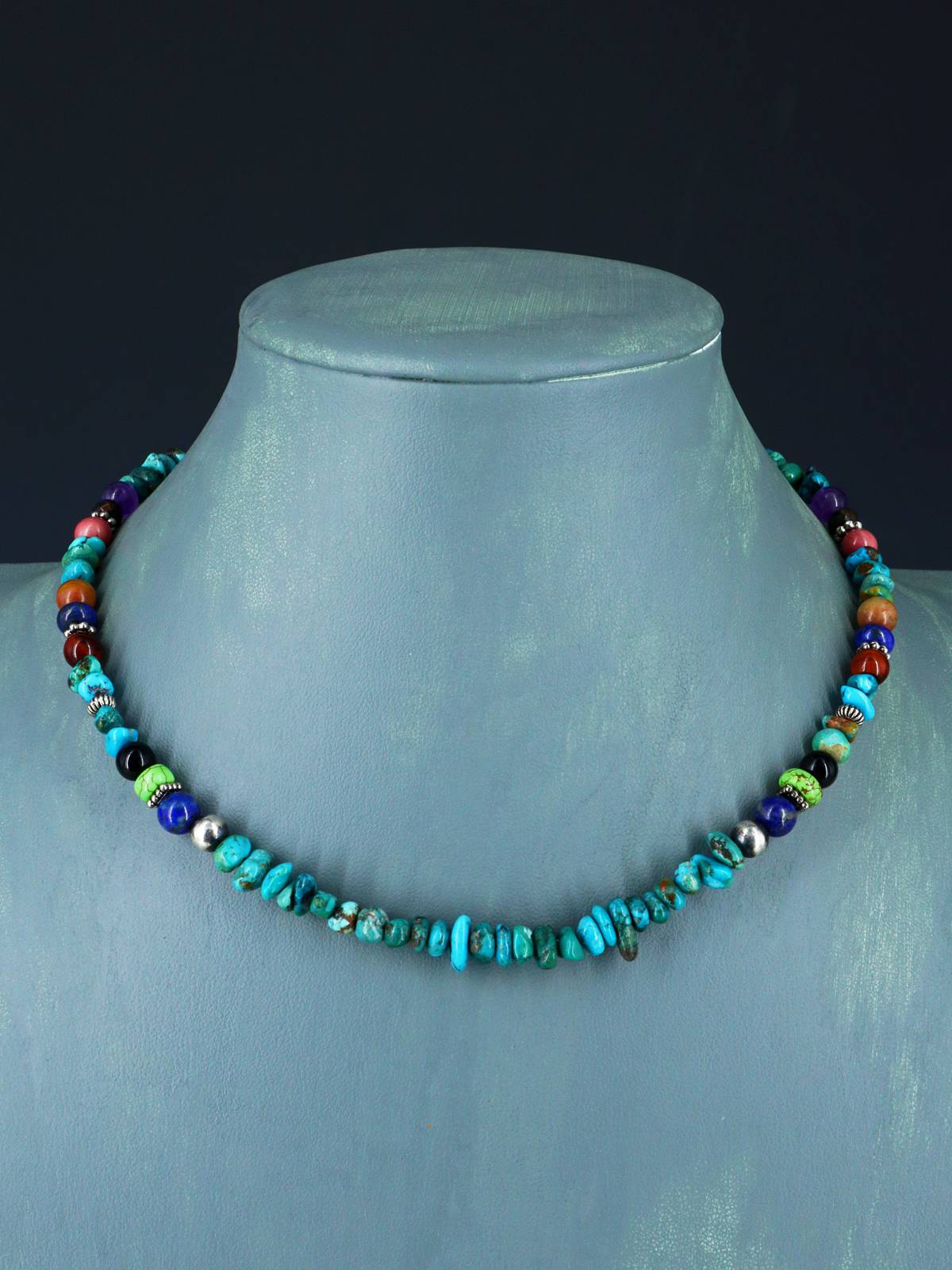16" Navajo Single Strand Turquoise Necklace