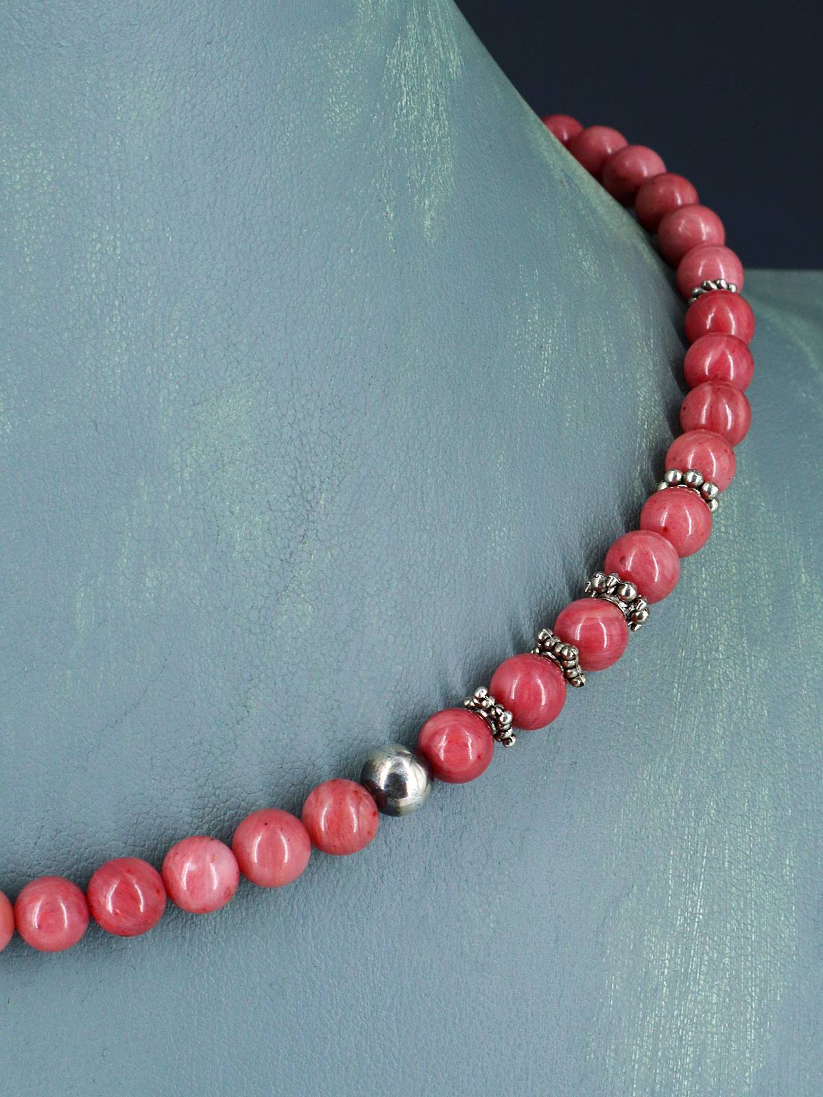 16" Navajo Single Strand Pink Marble Necklace