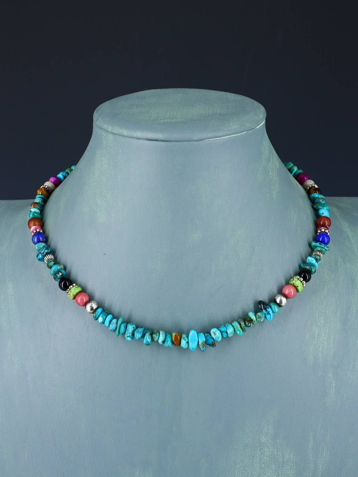 16" Navajo Single Strand Turquoise Necklace