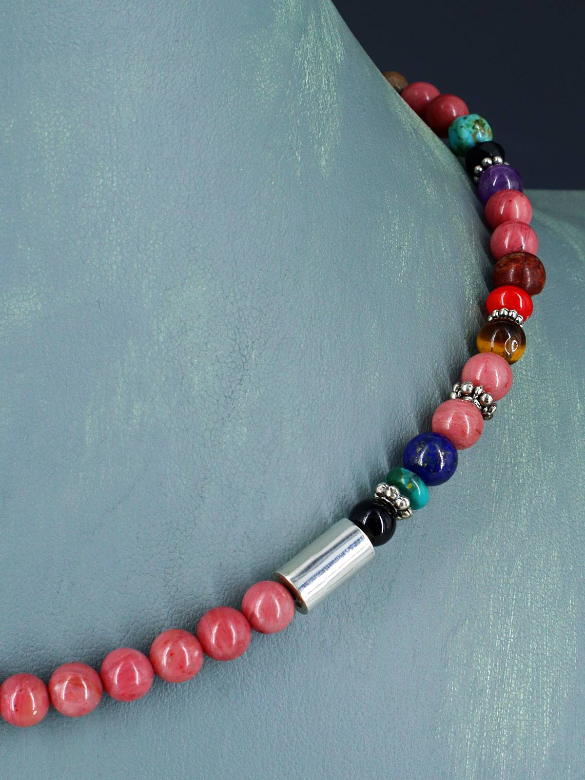 16" Navajo Single Strand Pink Marble Necklace