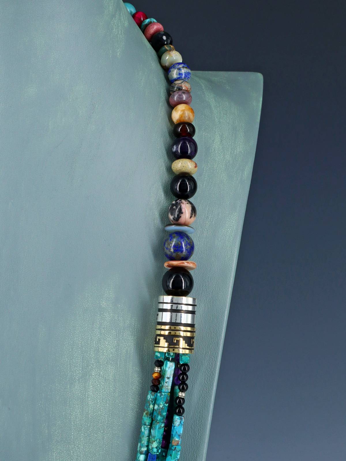 30" Navajo Turquoise Multi Strand Beaded Necklace