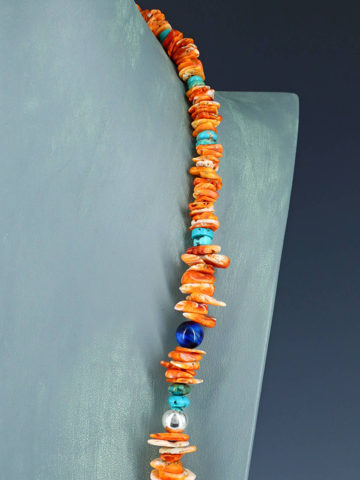 Navajo Spiny Oyster Beaded Single Strand Necklace