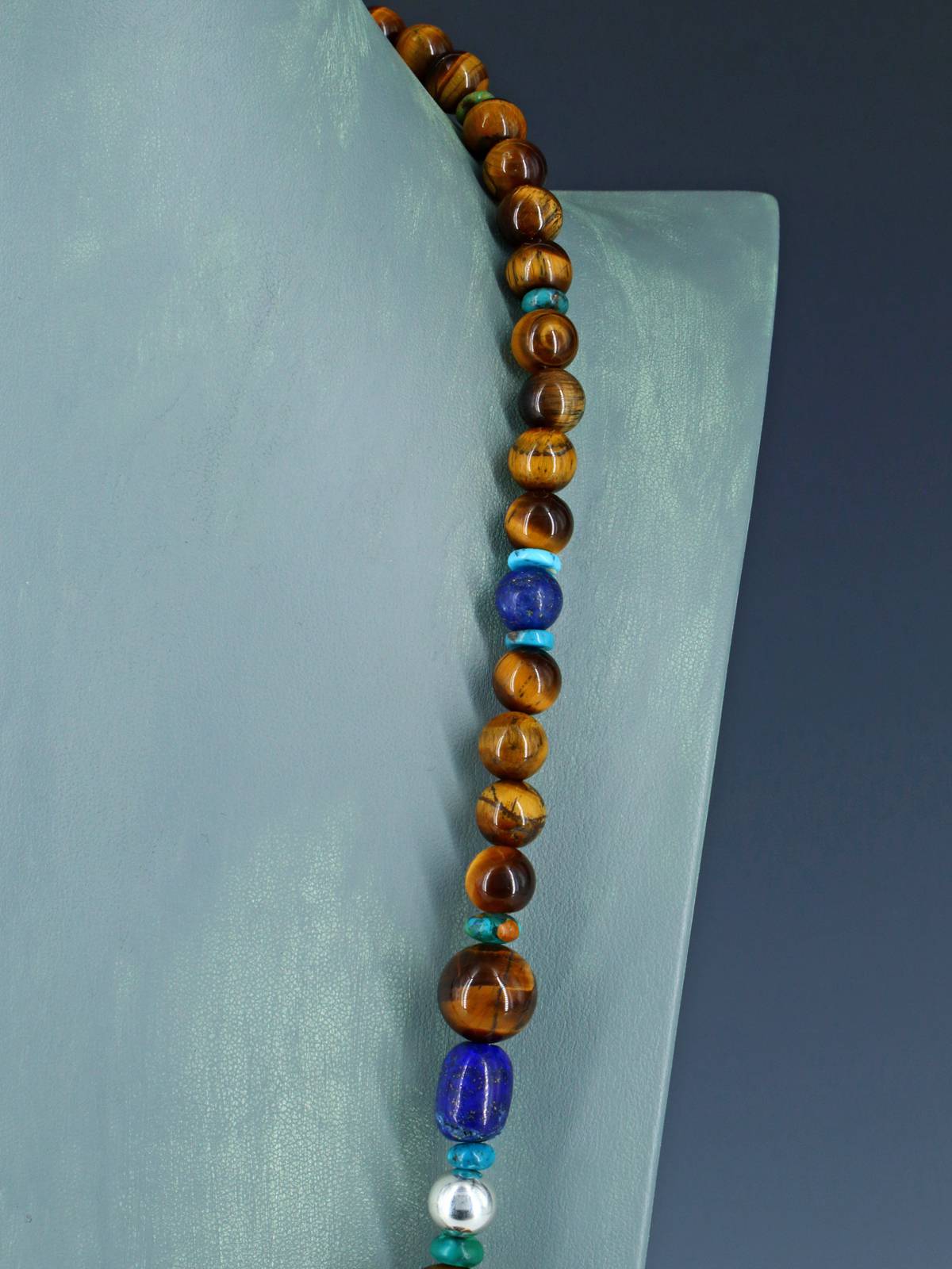 Navajo Tiger Eye Beaded Single Strand Necklace