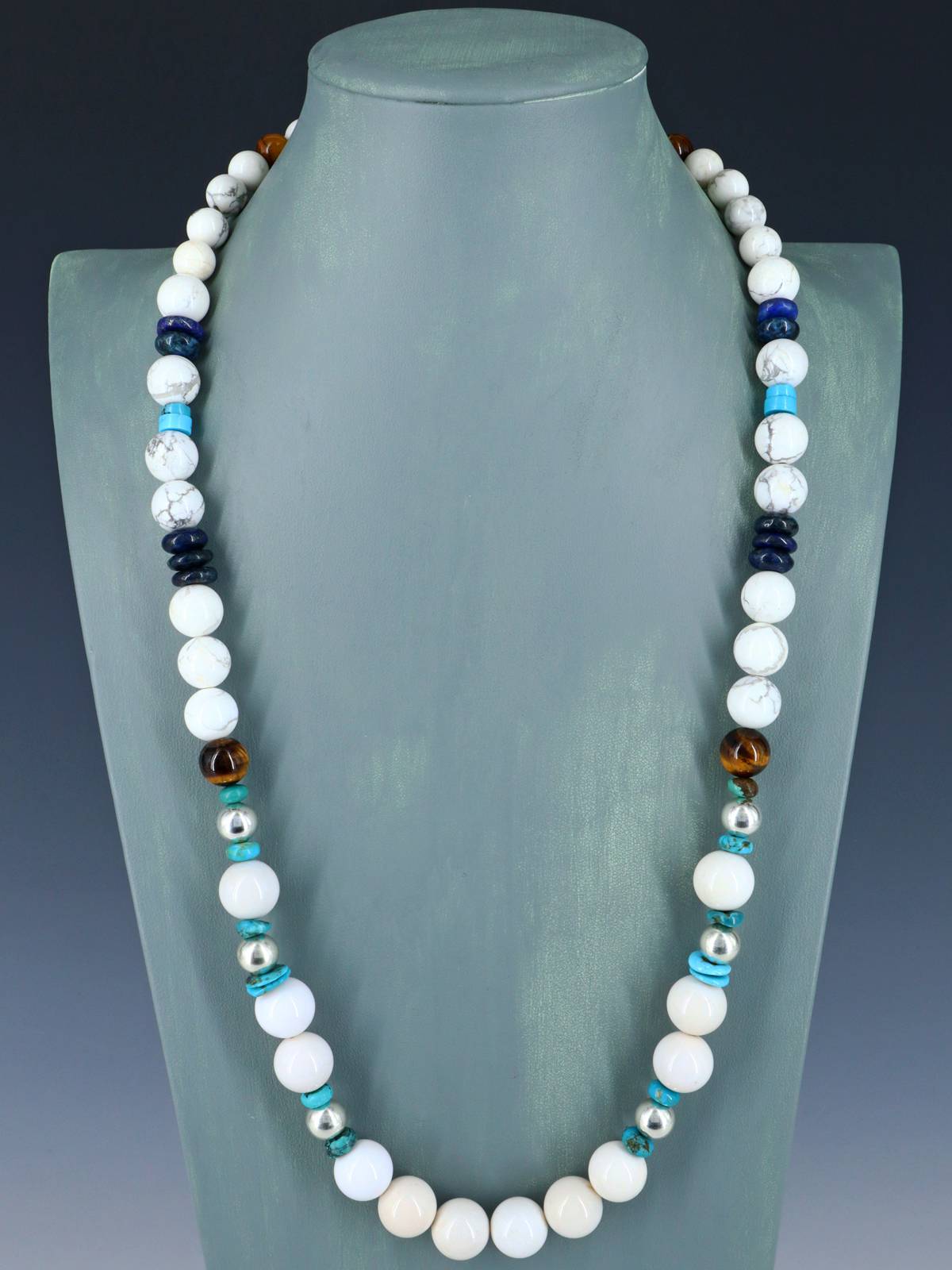 Navajo White Marble Beaded Single Strand Necklace