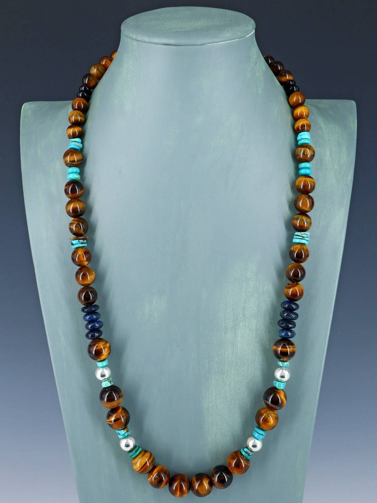 Navajo Tiger Eye Beaded Single Strand Necklace