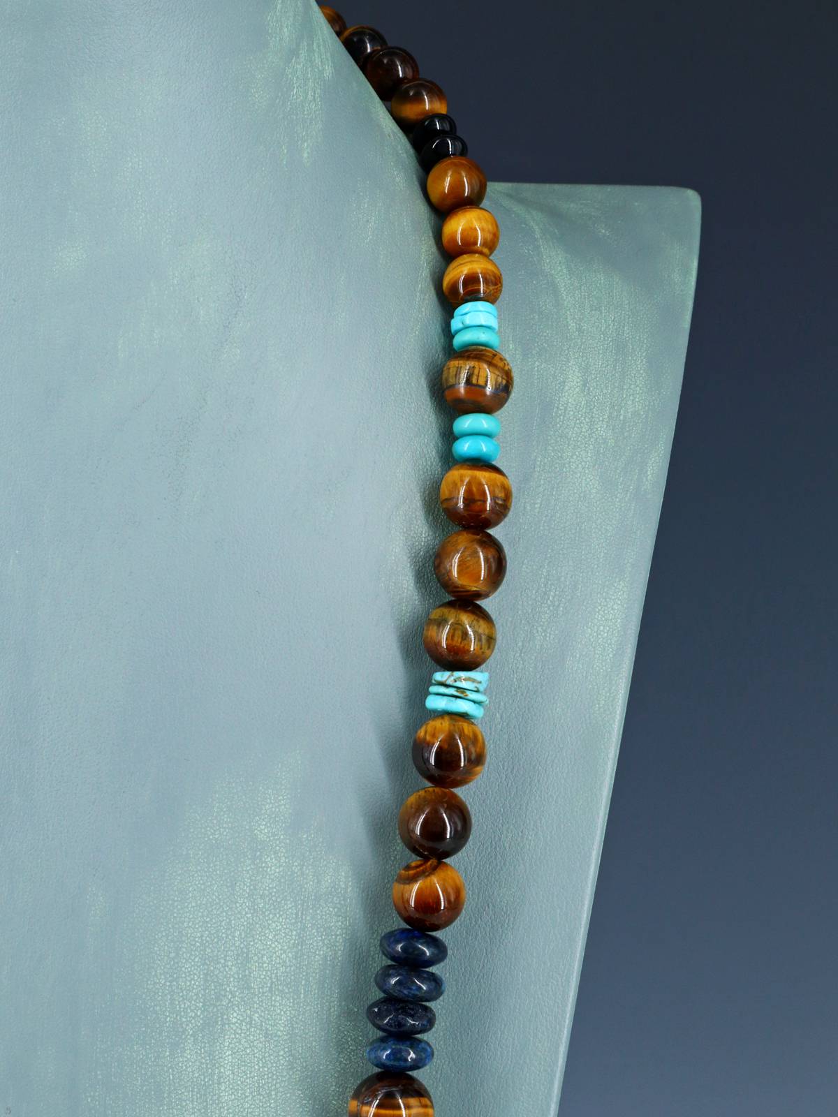 Navajo Tiger Eye Beaded Single Strand Necklace