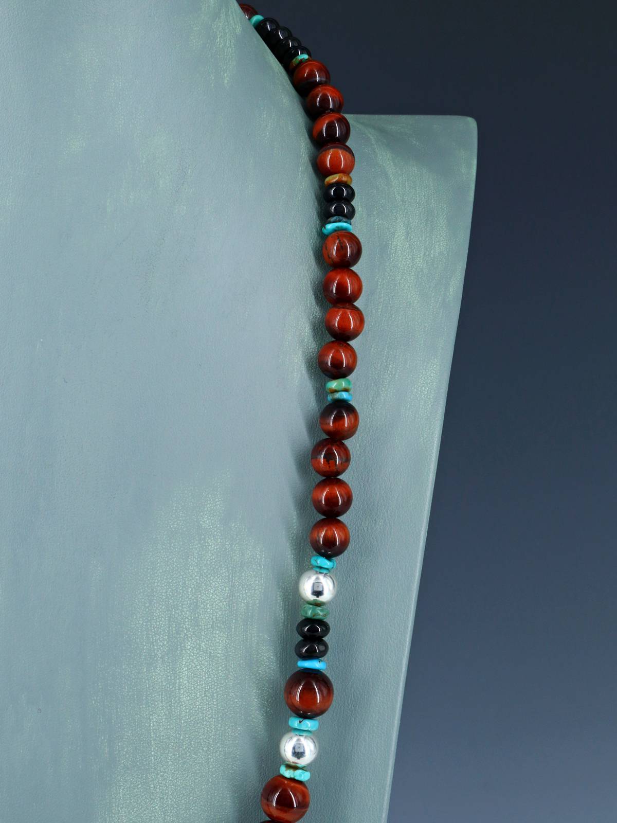 Navajo Tiger Eye Beaded Single Strand Necklace