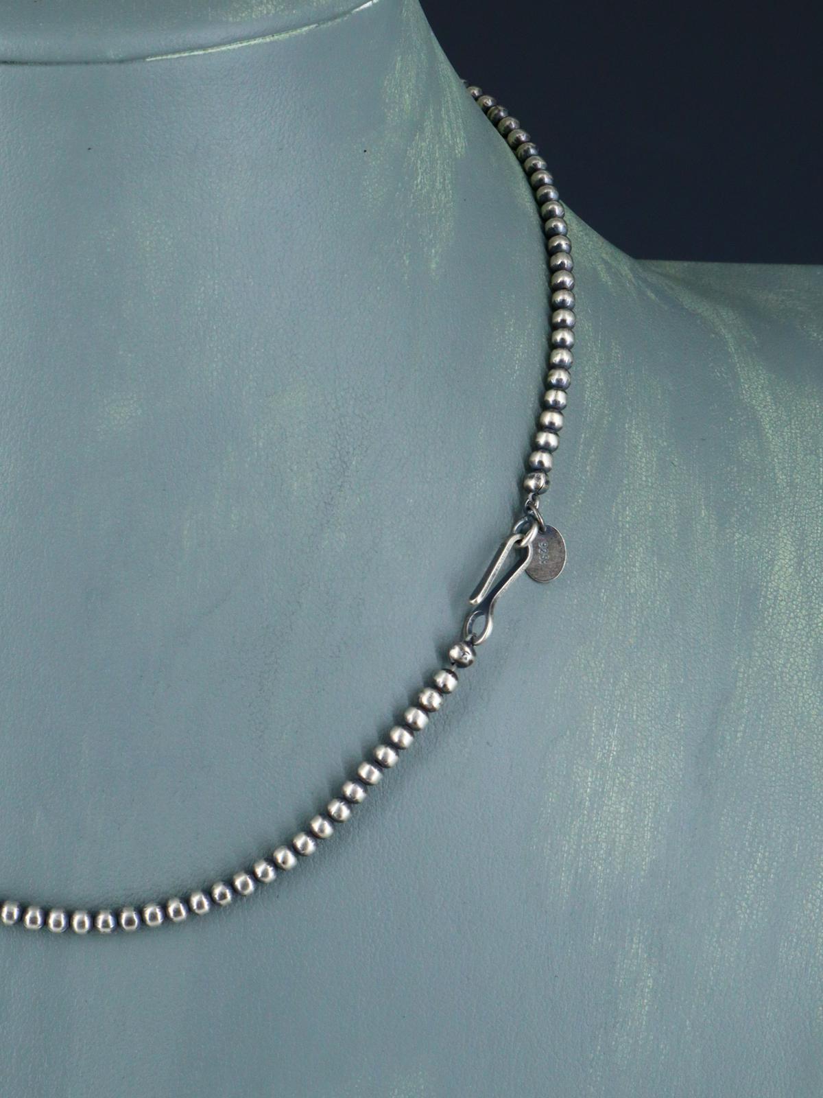 3mm Native American Sterling Silver Beaded Necklace, Multiple Lengths - PuebloDirect.com