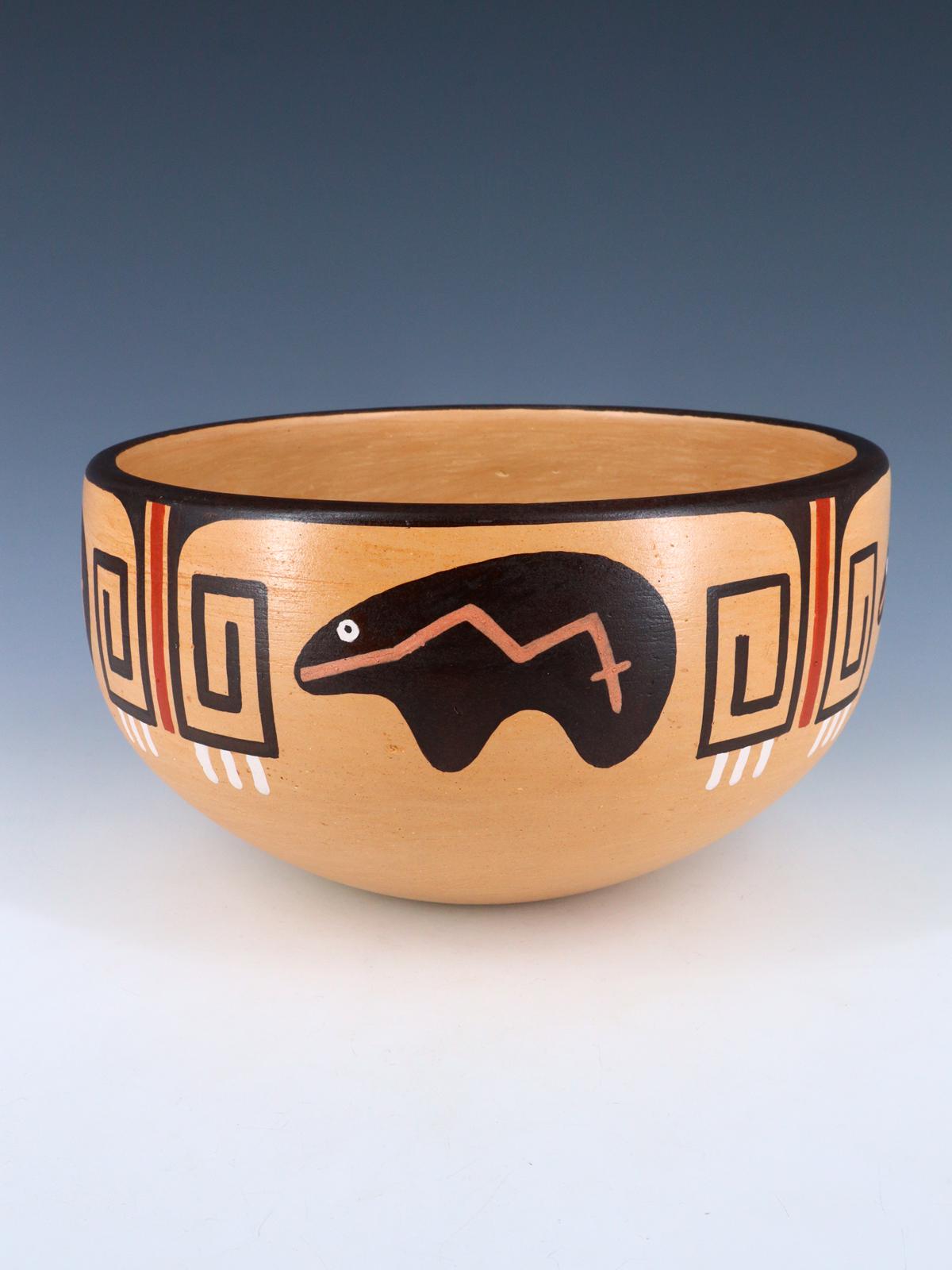 Hopi Hand Coiled Bear Pottery Bowl - PuebloDirect.com