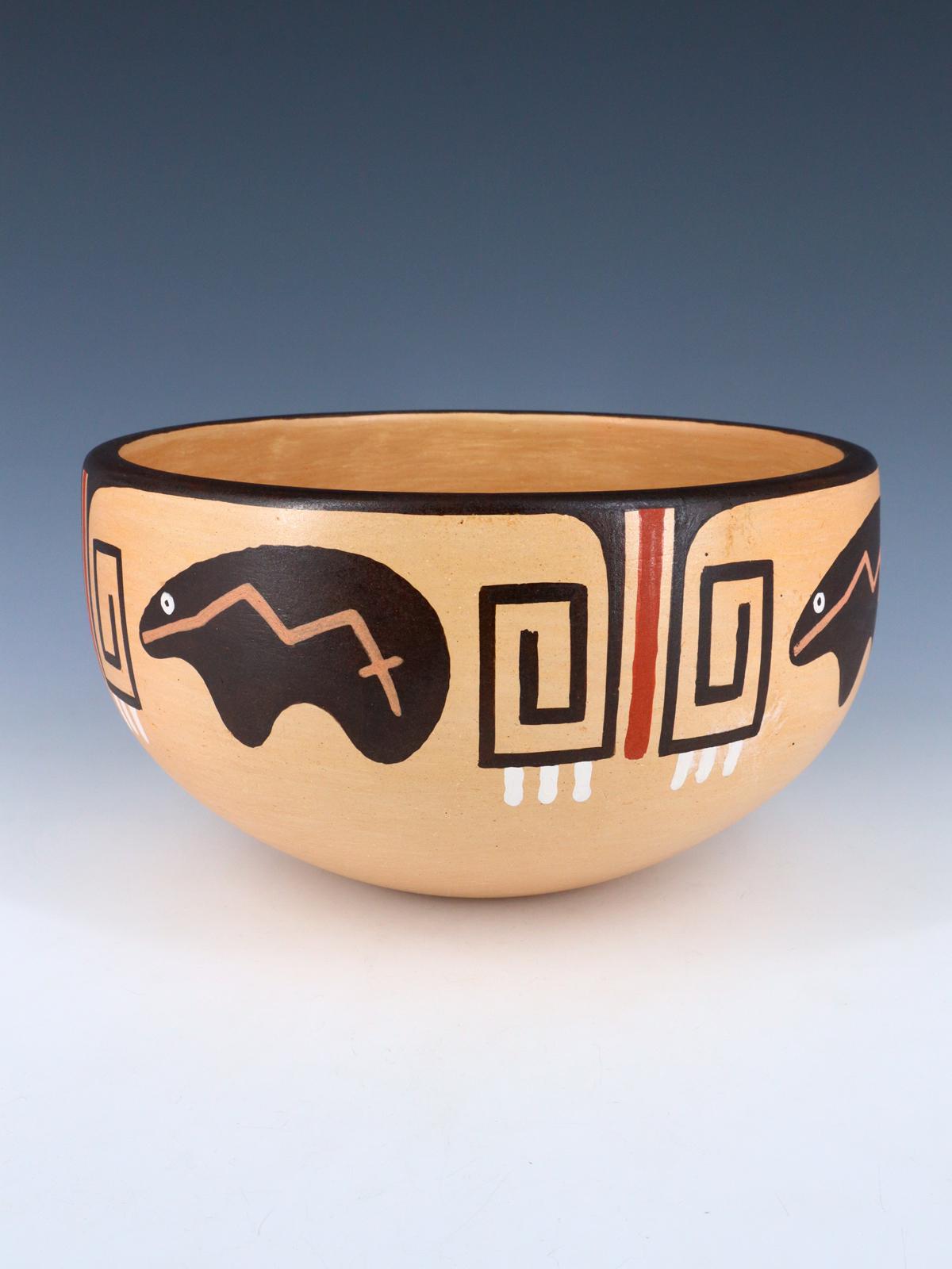 Hopi Hand Coiled Bear Pottery Bowl - PuebloDirect.com