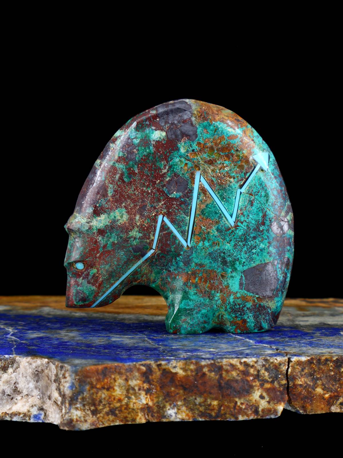 Chrysocolla Medicine Bear Zuni Fetish