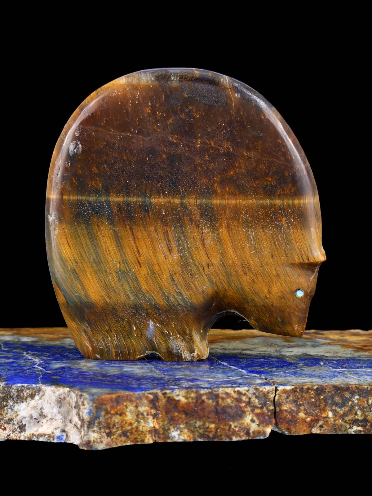 Tiger Eye Medicine Bear Zuni Fetish