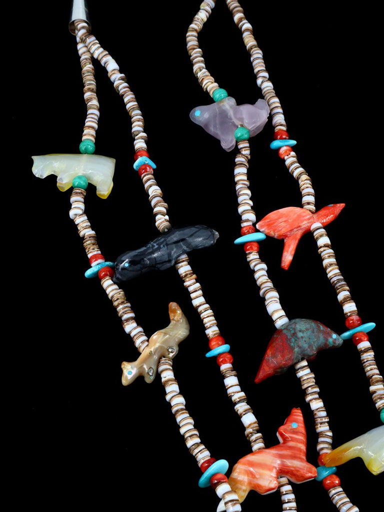Native American Carved Zuni Fetish Necklace - PuebloDirect.com