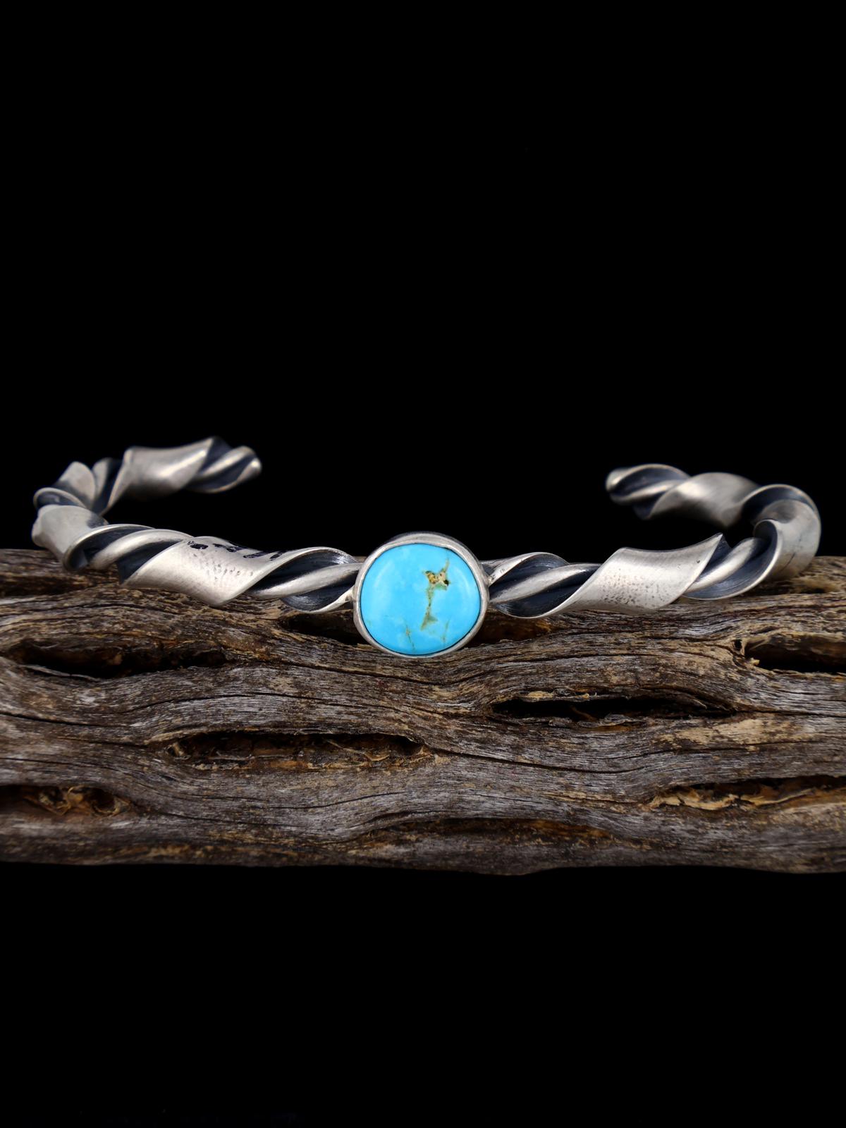 Sterling Silver Turquoise Twisted Rope Horse Whisperer Bracelet