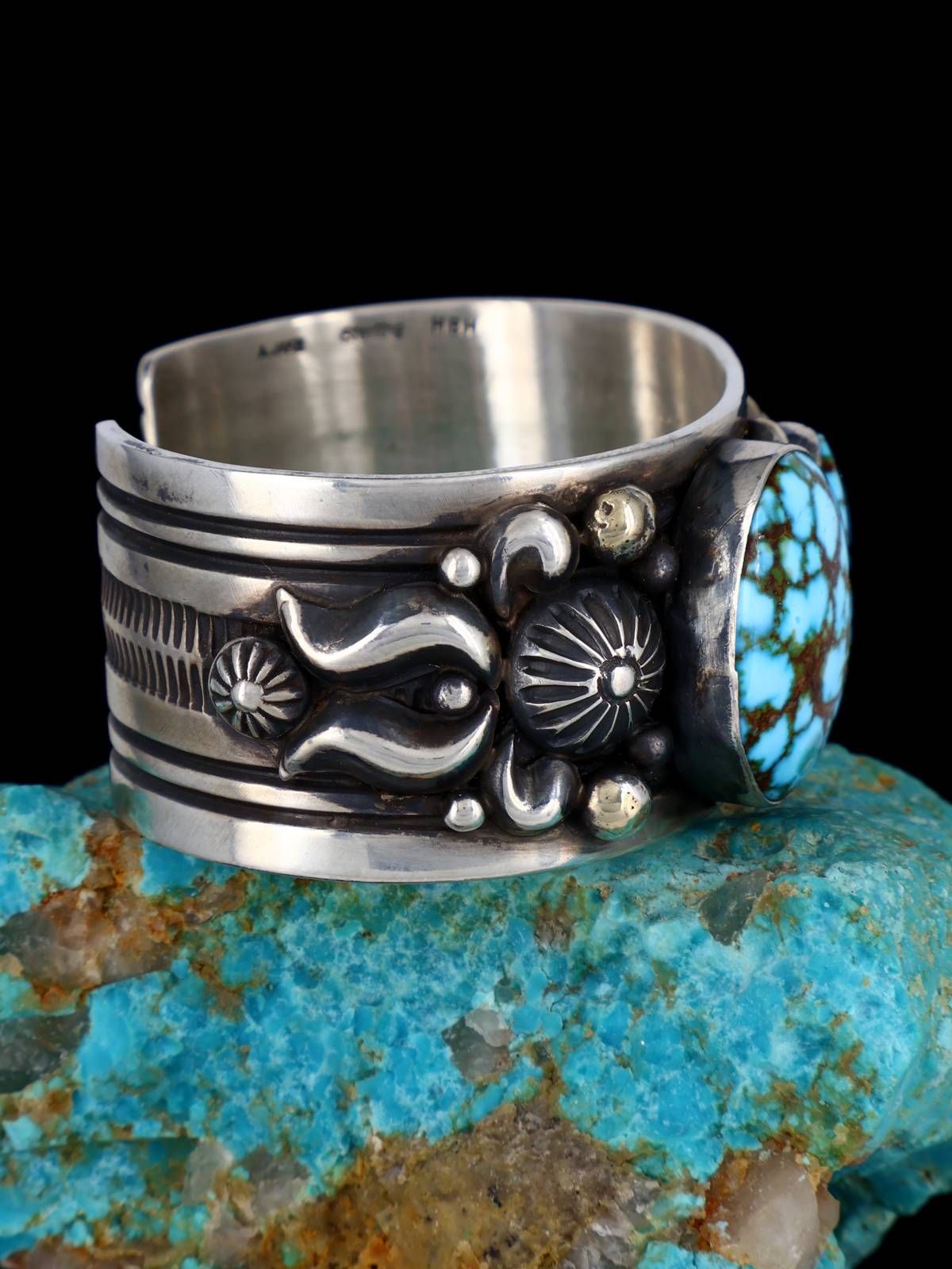 Native Sterling Jewelry Kingman Turquoise Cuff Bracelet - PuebloDirect.com