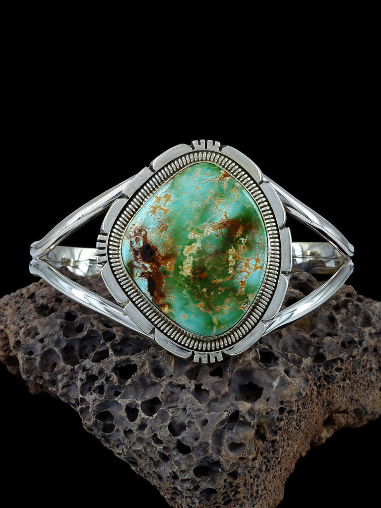 Navajo Sterling Silver Natural Royston Turquoise Cuff Bracelet - PuebloDirect.com