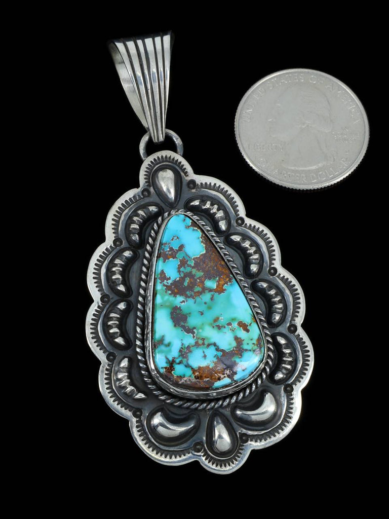 Native American Indian Natural Royston Turquoise Pendant - PuebloDirect.com