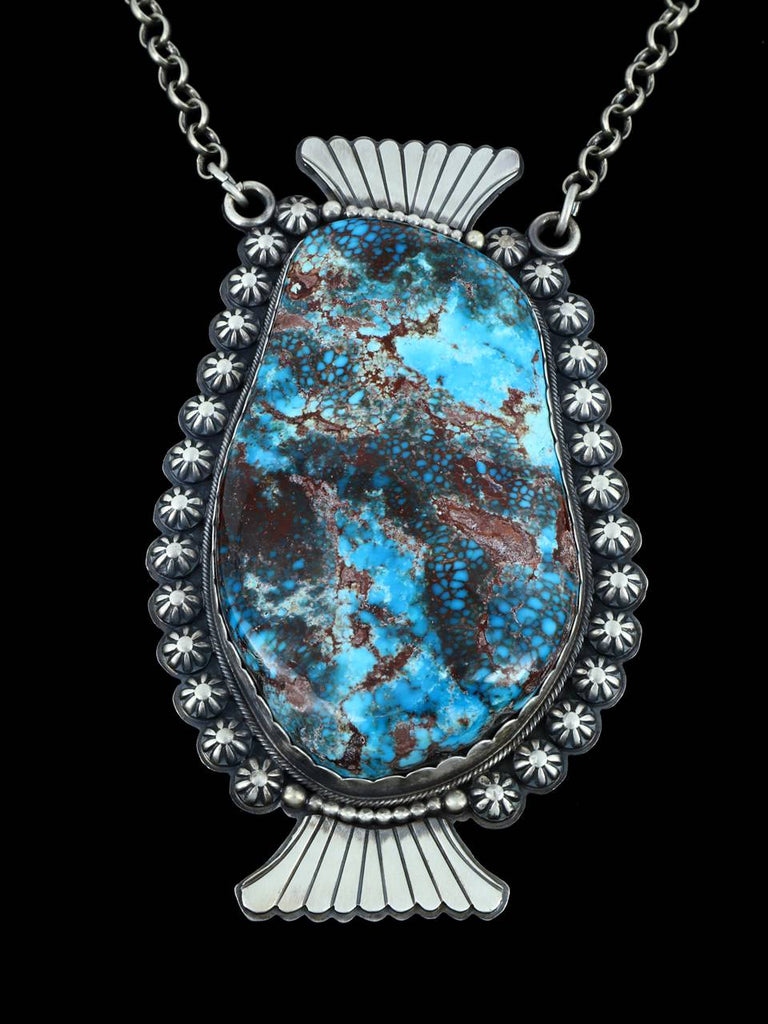 Native American Jewelry Egyptian Turquoise Large Pendant Necklace - PuebloDirect.com