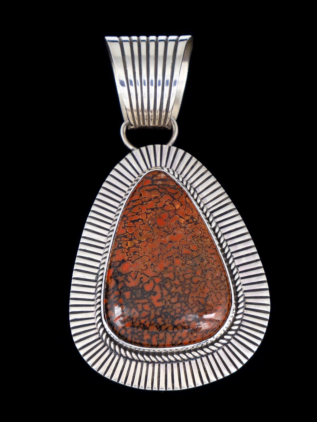 Native American Sterling Silver Cold Chisel Dinosaur Bone Pendant