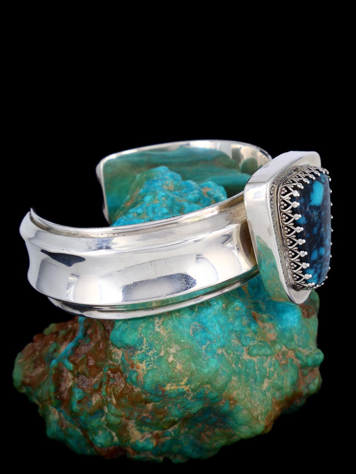 Estate Navajo Natural Cloud Mountain Turquoise Sterling Silver Necklace, Bracelet and Ring Set - PuebloDirect.com