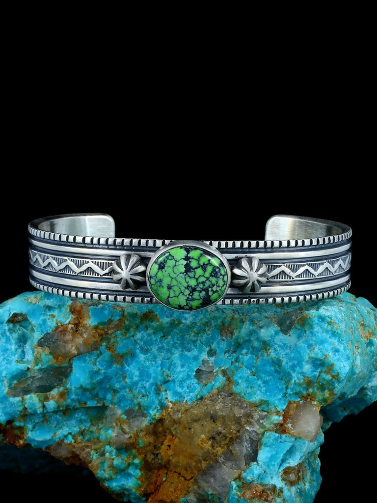Native American Sterling Silver Natural Sky Horse Turquoise Cuff Bracelet - PuebloDirect.com