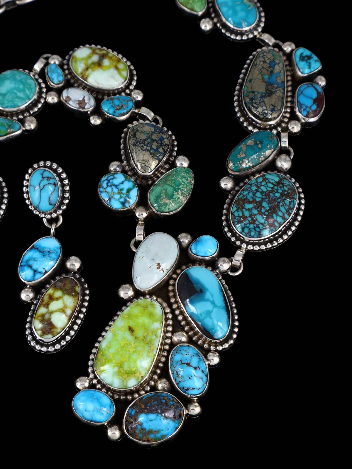 Native American Jewelry Turquoise Lariat Necklace Set - PuebloDirect.com