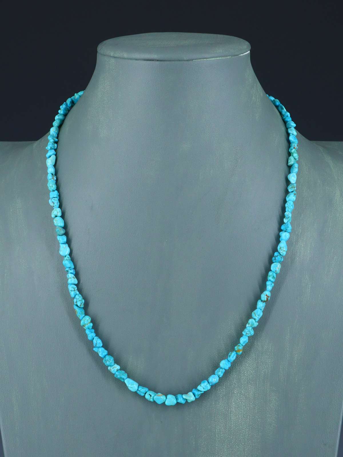 Navajo 21" Single Strand Sleeping Beauty Turquoise Necklace