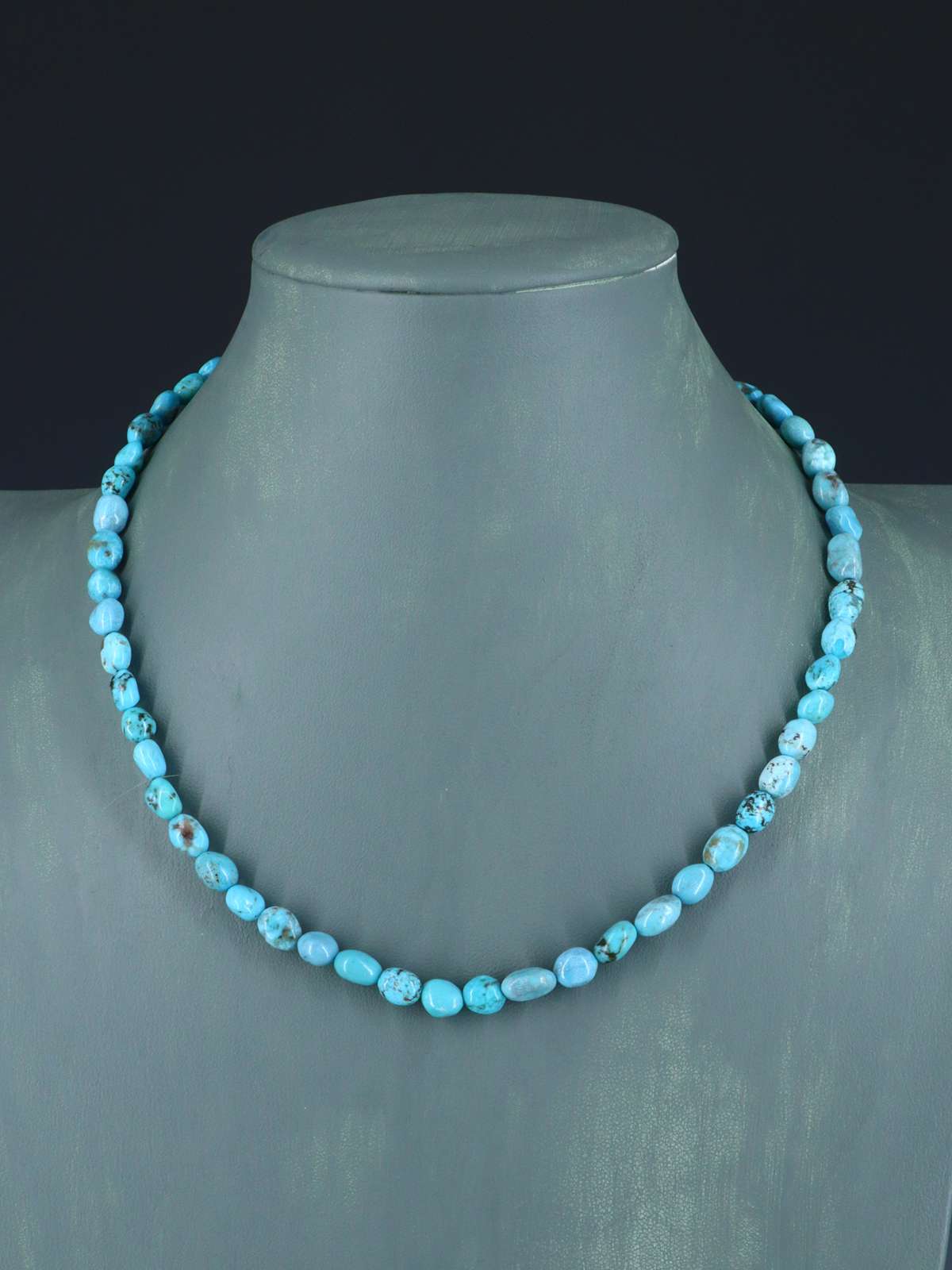 18" Navajo Single Strand Turquoise Nugget Necklace