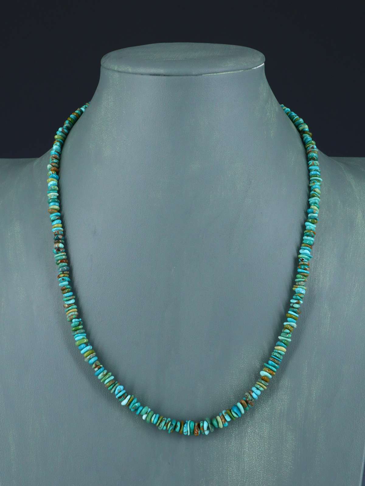 20" Single Strand Natural Carico Lake Turquoise Necklace