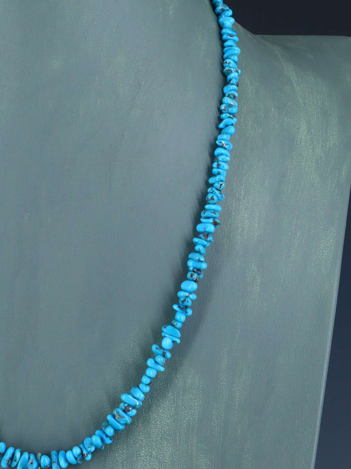 21" Navajo Single Strand Egyptian Turquoise Necklace