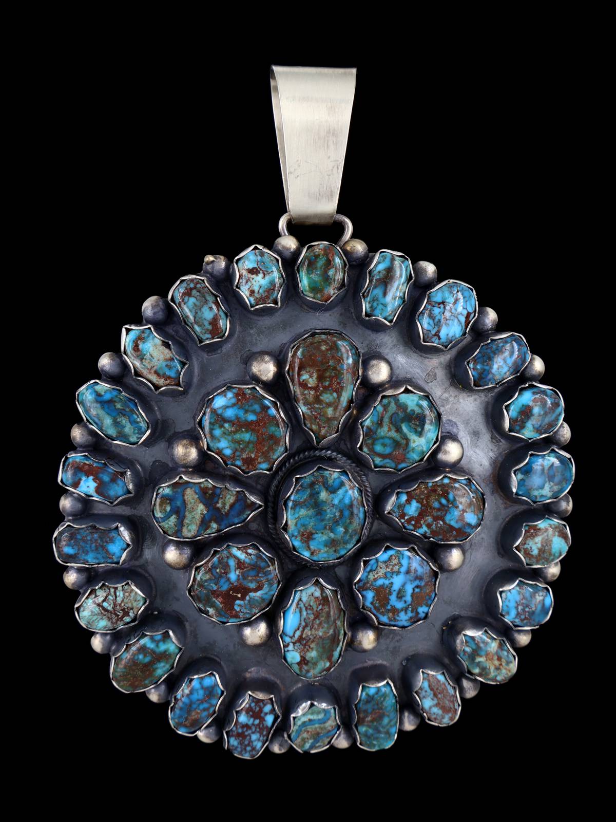 Large Native American Jewelry Egyptian Turquoise Pendant - PuebloDirect.com