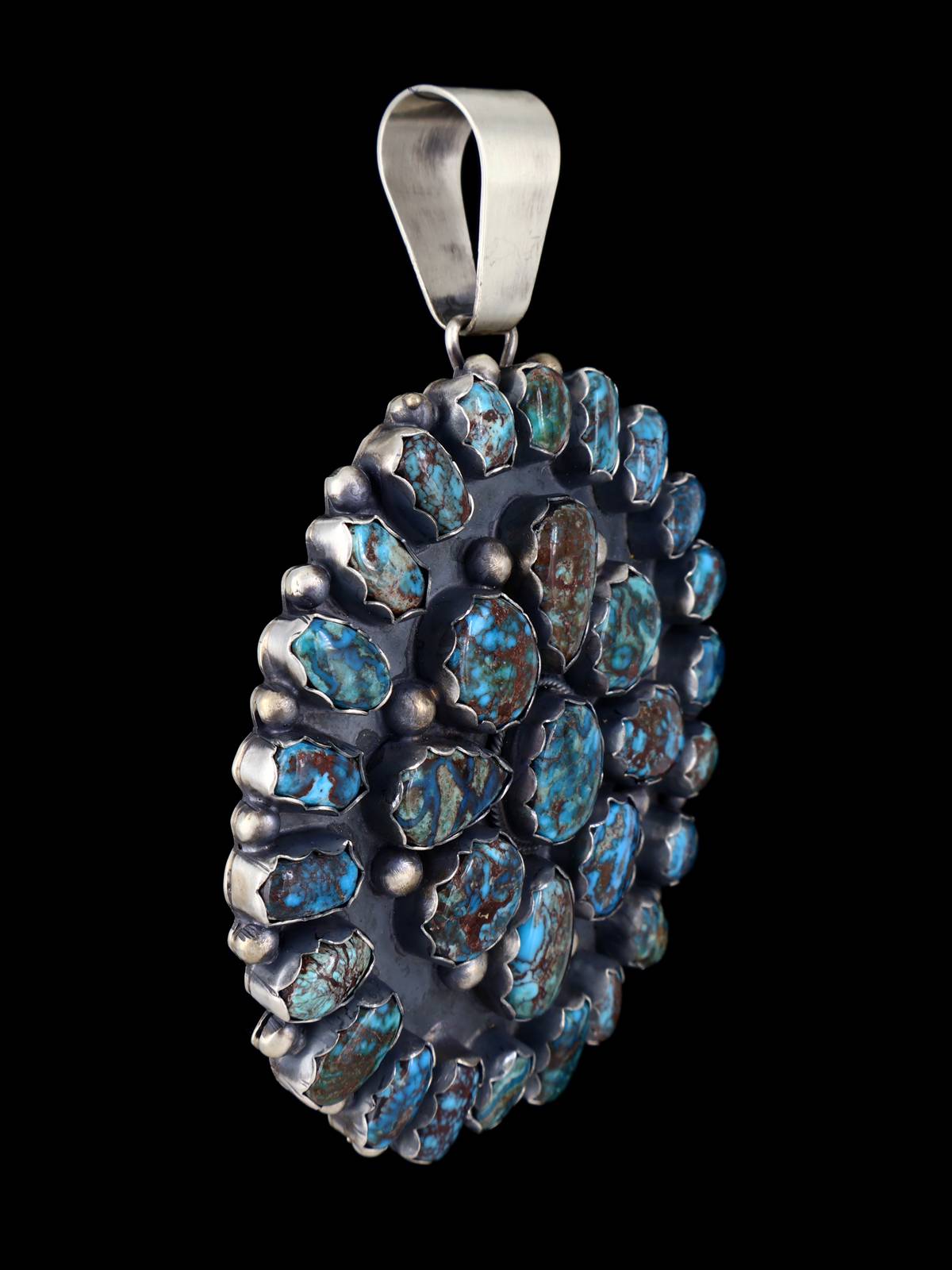 Large Native American Jewelry Egyptian Turquoise Pendant - PuebloDirect.com