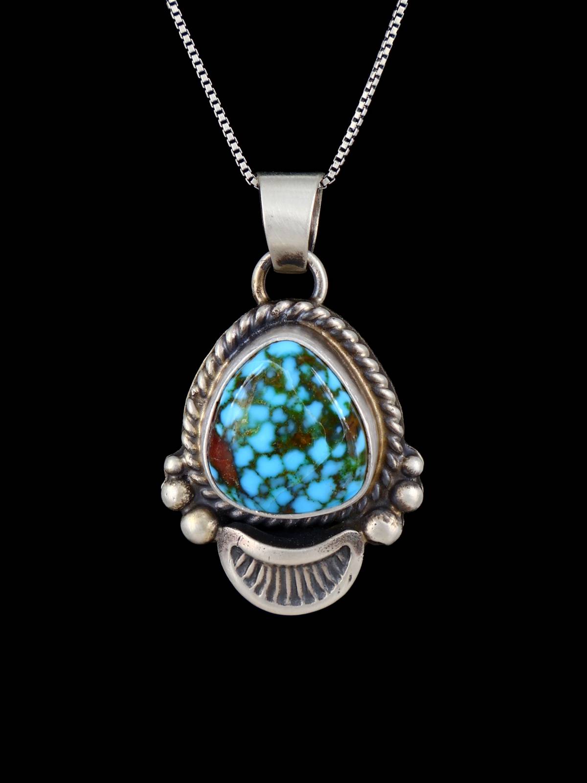 Native American Jewelry Kingman Turquoise Pendant - PuebloDirect.com
