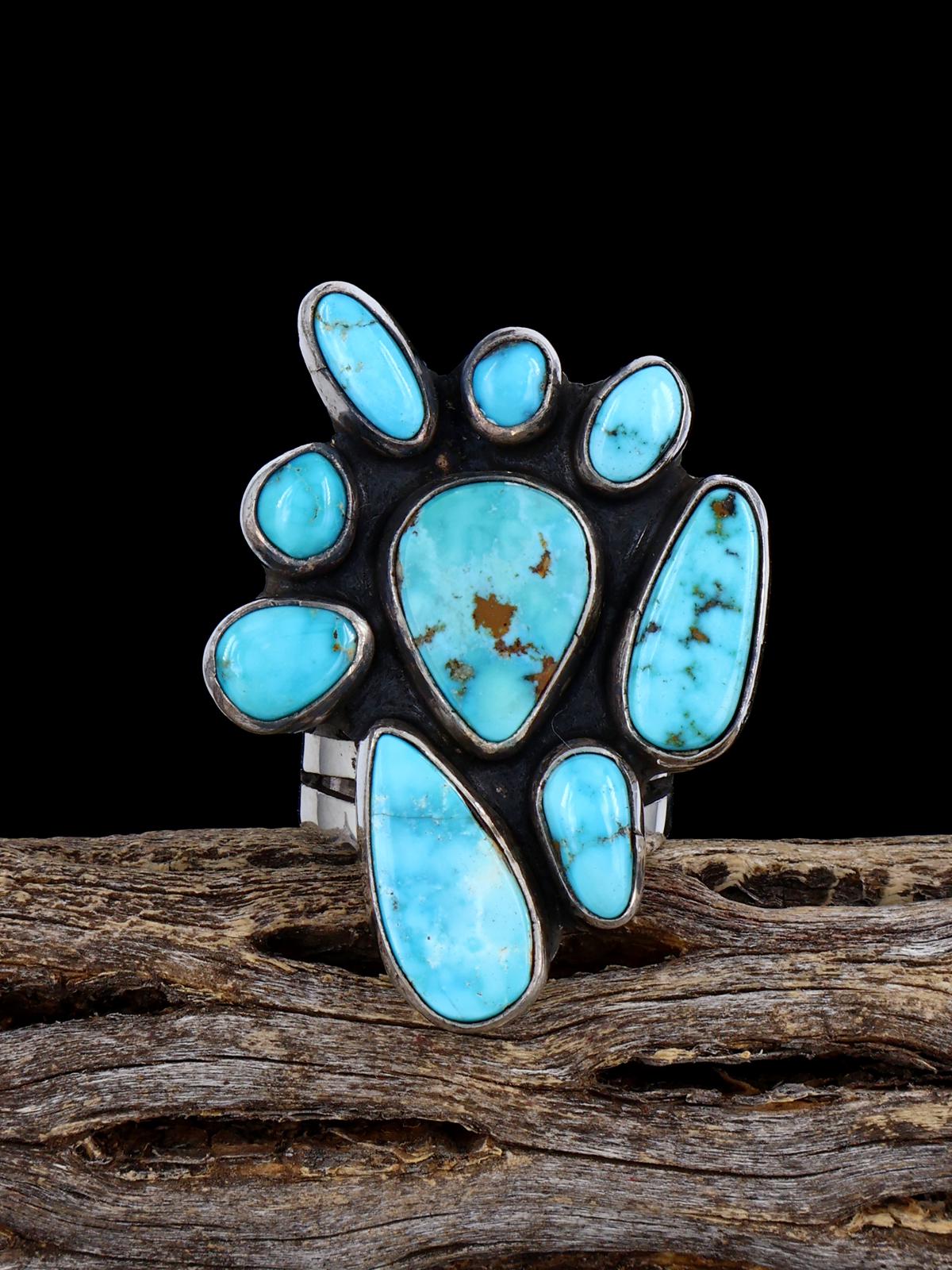 Kingman Redweb Bague en argent sterling turquoise, taille 10,5