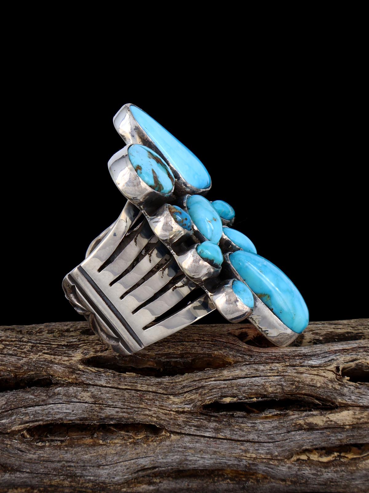 Anillo Kingman Redweb de plata de ley con turquesa, tamaño 10,5