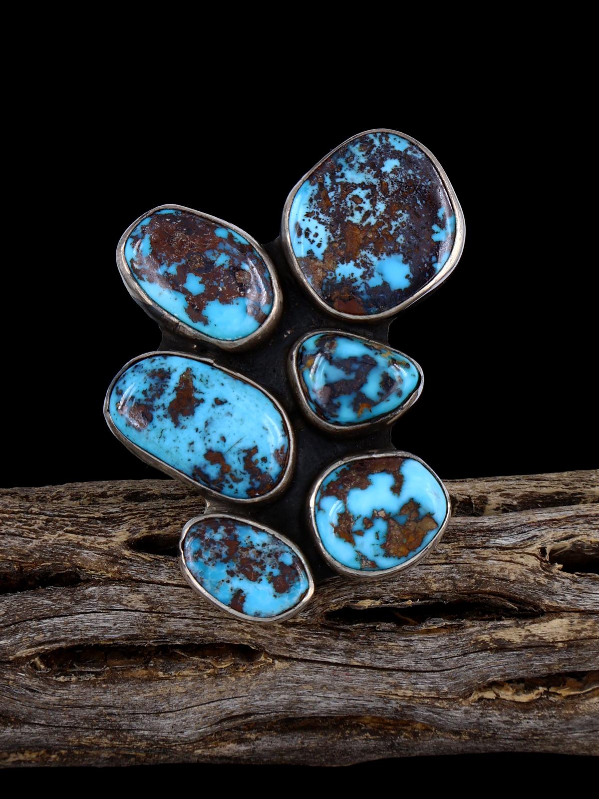 Anillo Kingman Redweb de plata de ley con turquesa, tamaño 10,5