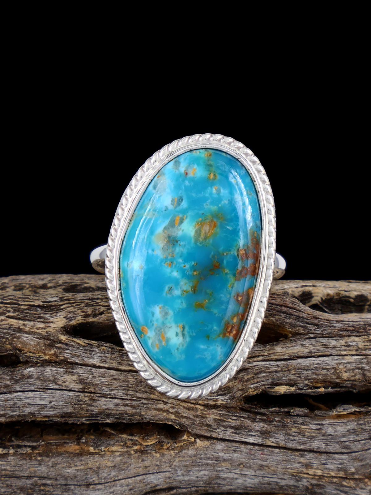 Bague turquoise Golden Hill, taille 6 1/2