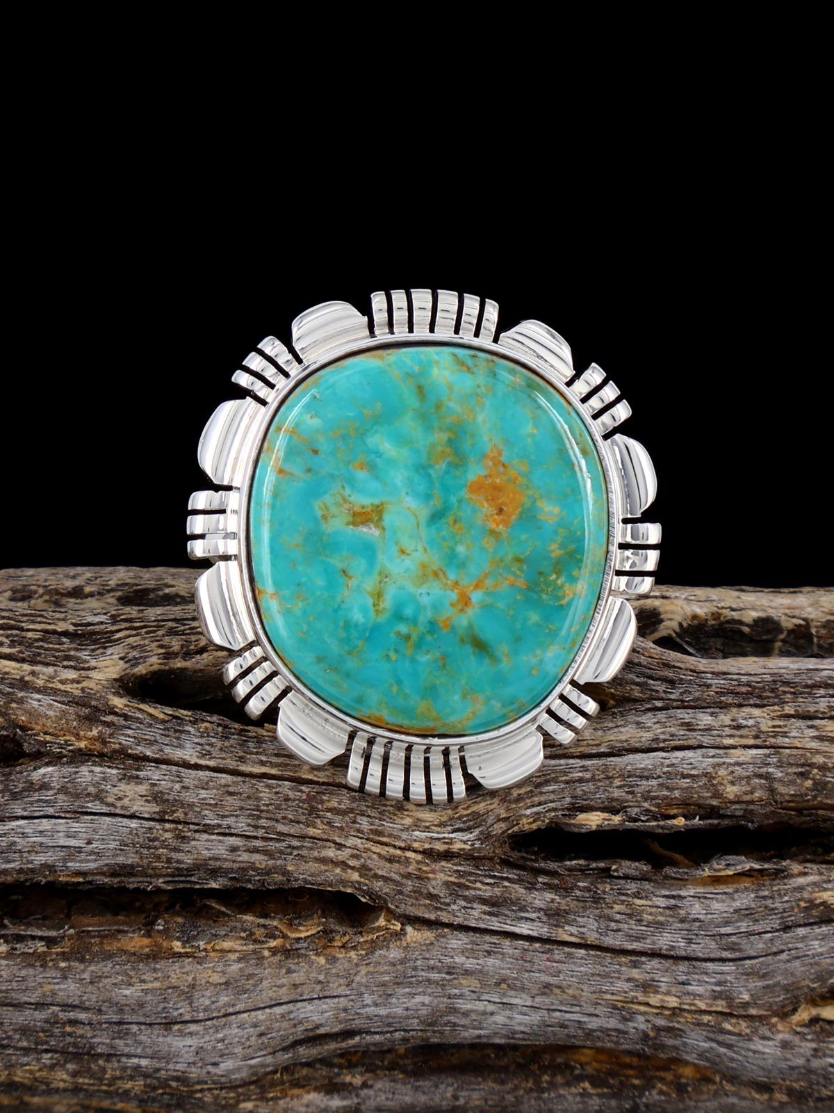 Bague turquoise Golden Hill, taille 6 1/2