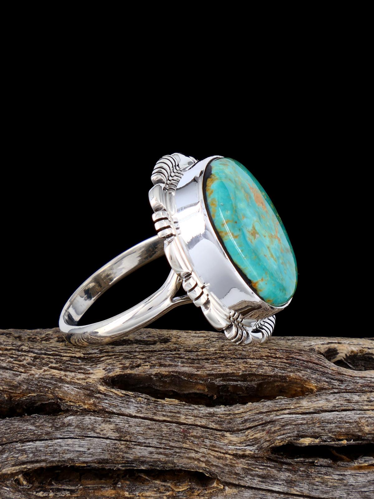 Bague turquoise Golden Hill, taille 6 1/2