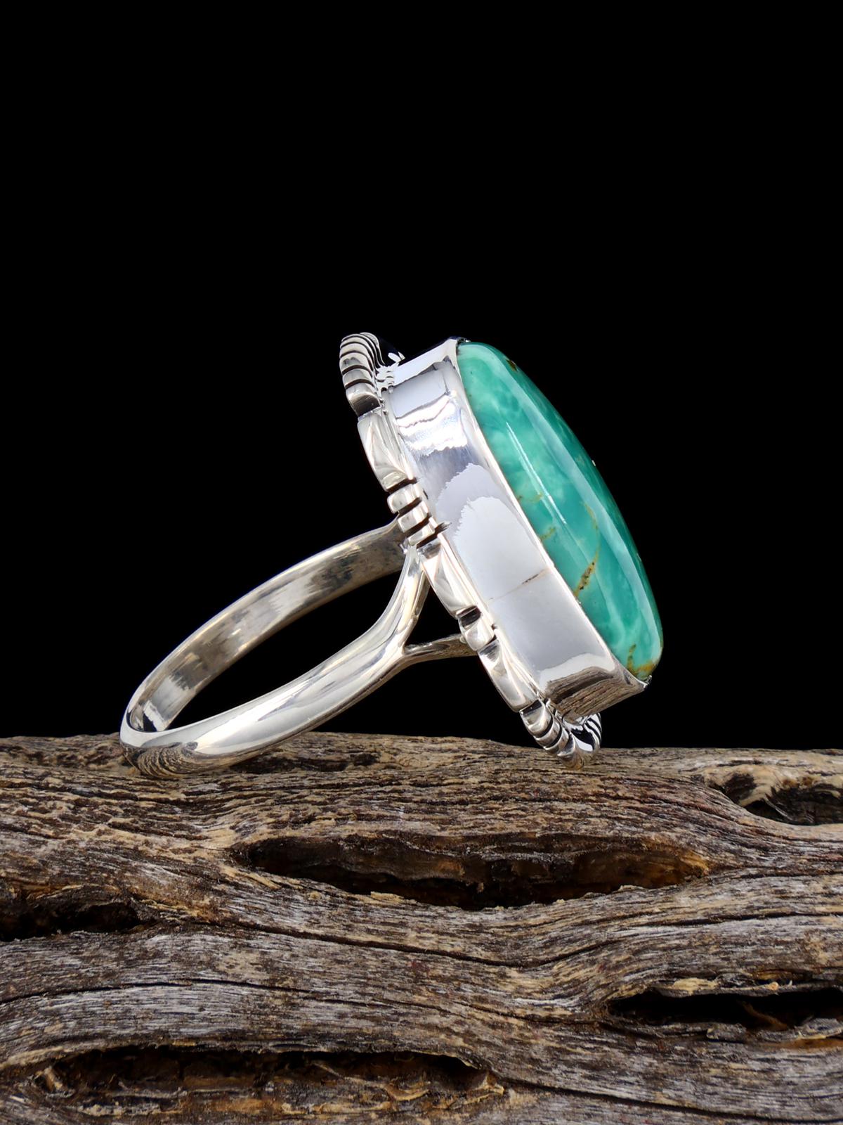 Bague turquoise Golden Hill, taille 6 1/2