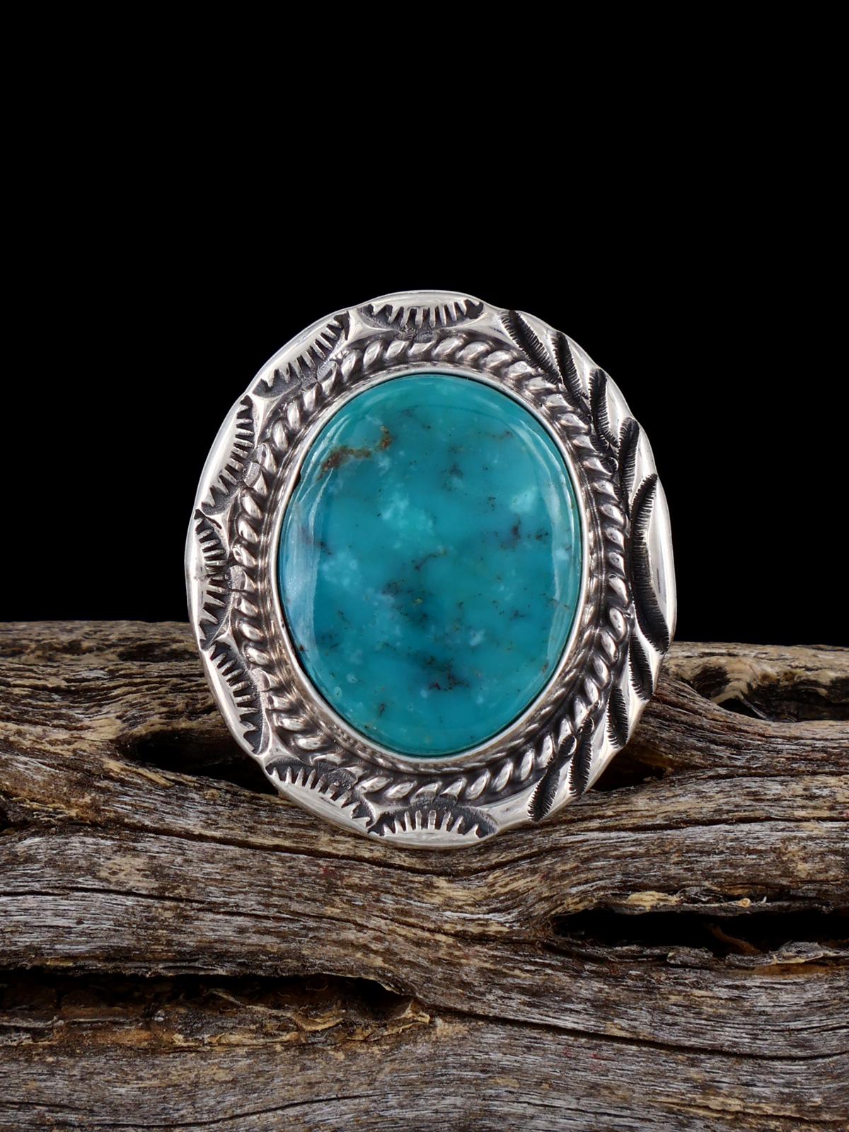 Bague turquoise Golden Hill, taille 6 1/2